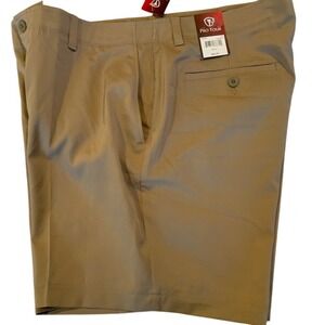 PRO TOUR Ultimate Tech Short Men's Khaki Performance Stretch Golf Casual Size XL